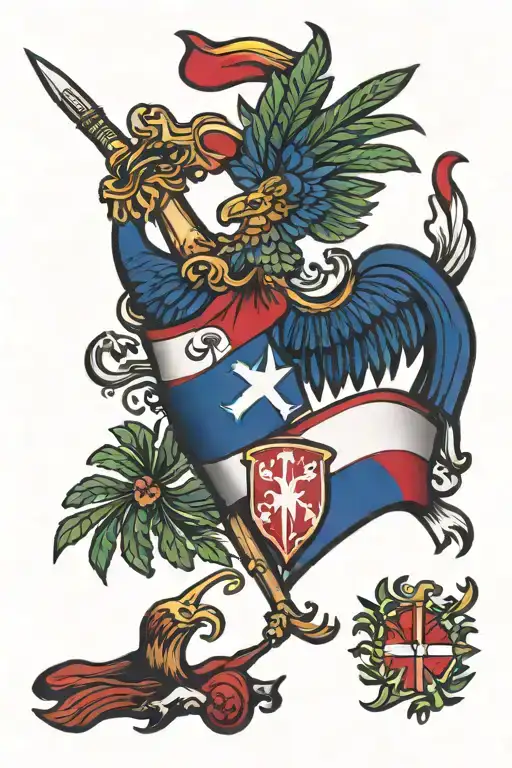 dominican republic flag tattoo design idea
