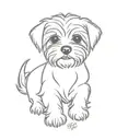 Yorkie Poo dog outline tattoo tattoo design idea