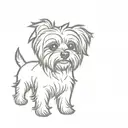 Yorkie Poo dog outline tattoo tattoo design idea