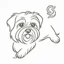 Yorkie Poo dog outline tattoo tattoo design idea