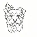 Yorkie Poo dog outline tattoo tattoo design idea