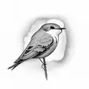 robin, swallow, plum tree, rain tattoo design idea