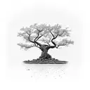 oak tree into lightning sleev tattoo design idea