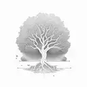 oak tree into lightning into space  tattoo design idea