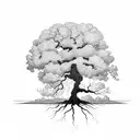 oak tree into lightning into space  tattoo design idea
