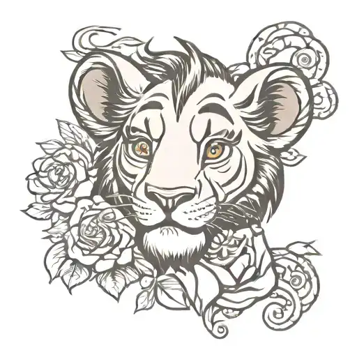 disney simba tattoo design idea