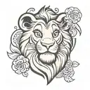 disney simba tattoo design idea