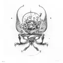 Tattoo wird eine beeindruckende Darstellung von Ikarus und den Spartanern sein. Ikarus wird oben sein, mit ausgebreitete tattoo design idea