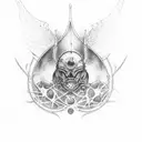 Tattoo wird eine beeindruckende Darstellung von Ikarus und den Spartanern sein. Ikarus wird oben sein, mit ausgebreitete tattoo design idea