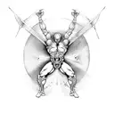 Tattoo wird eine beeindruckende Darstellung von Ikarus und den Spartanern sein. Ikarus wird oben sein, mit ausgebreitete tattoo design idea