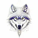 a wolf growling with arrows in its back while ravens fly overhead tattoo design idea