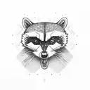 racoon with skull, anxiety, ADHD  tattoo design idea