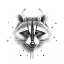 racoon with skull, anxiety, ADHD  tattoo design idea