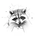 racoon with skull, anxiety, ADHD  tattoo design idea