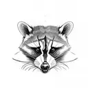 racoon with skull, anxiety, ADHD  tattoo design idea