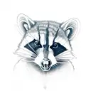 racoon with skull, anxiety, ADHD  tattoo design idea