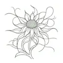 Abstract interpretation of neurons forming a sunflower shape tattoo design idea