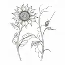 Neuron pathways leading to a vibrant sunflower tattoo design idea