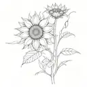 Neuron pathways leading to a vibrant sunflower tattoo design idea