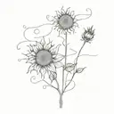 Neuron pathways leading to a vibrant sunflower tattoo design idea