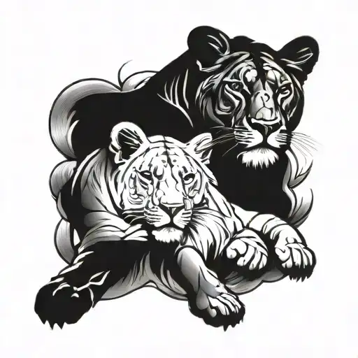 “‘What a lioness was your mother  She lay down among them     and reared her cubs. tattoo design idea