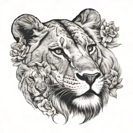 “‘What a lioness was your mother  She lay down among them     and reared her cubs. tattoo design idea