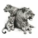 “‘What a lioness was your mother     among the lions! She lay down among them     and reared her cubs. tattoo design idea