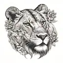 “‘What a lioness was your mother  She lay down among them     and reared her cubs. tattoo design idea