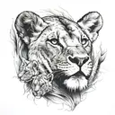 “‘What a lioness was your mother  She lay down among them     and reared her cubs. tattoo design idea