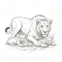 “‘What a lioness was your mother  She lay down among them     and reared her cubs. tattoo design idea