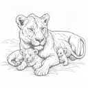 “‘What a lioness was your mother  She lay down among them     and reared her cubs. tattoo design idea