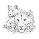 “‘What a lioness was your mother  She lay down among them     and reared her cubs. tattoo design idea