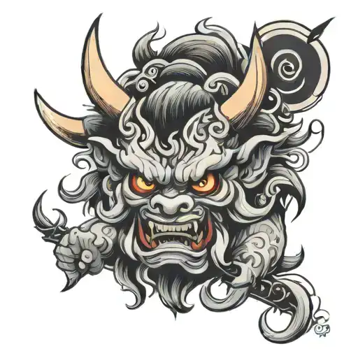 Traditional Japanese style Oni   tattoo design idea