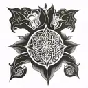 karma dharma moksha tattoo design idea