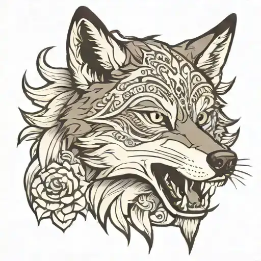 Nebraska wolf tattoo design idea