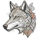 Nebraska wolf tattoo design idea
