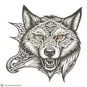 Nebraska wolf tattoo design idea