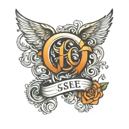 letters G S E J tattoo design idea