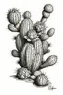 western, cactus, desert tattoo design idea
