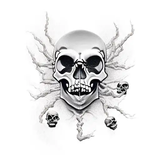 skull spider gore tattoo design idea