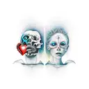 Love between an empath and a psychopath tattoo design idea