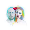 Love between an empath and a psychopath tattoo design idea