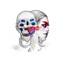 Love between an empath and a psychopath tattoo design idea