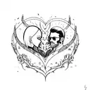 Love between an empath and a psychopath tattoo design idea