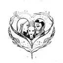 Love between an empath and a psychopath tattoo design idea