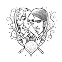 Love between an empath and a psychopath tattoo design idea