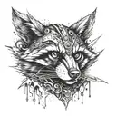 mechanical racoon warrior tattoo design idea