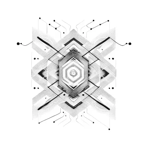 Soundwaves merging with circuitry tattoo design idea