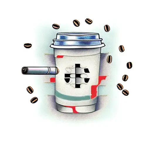 crossword puzzle coffee cigarette  tattoo design idea