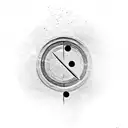 A black-grey tattoo of a shooting target with dice replacing the bullseye tattoo design idea